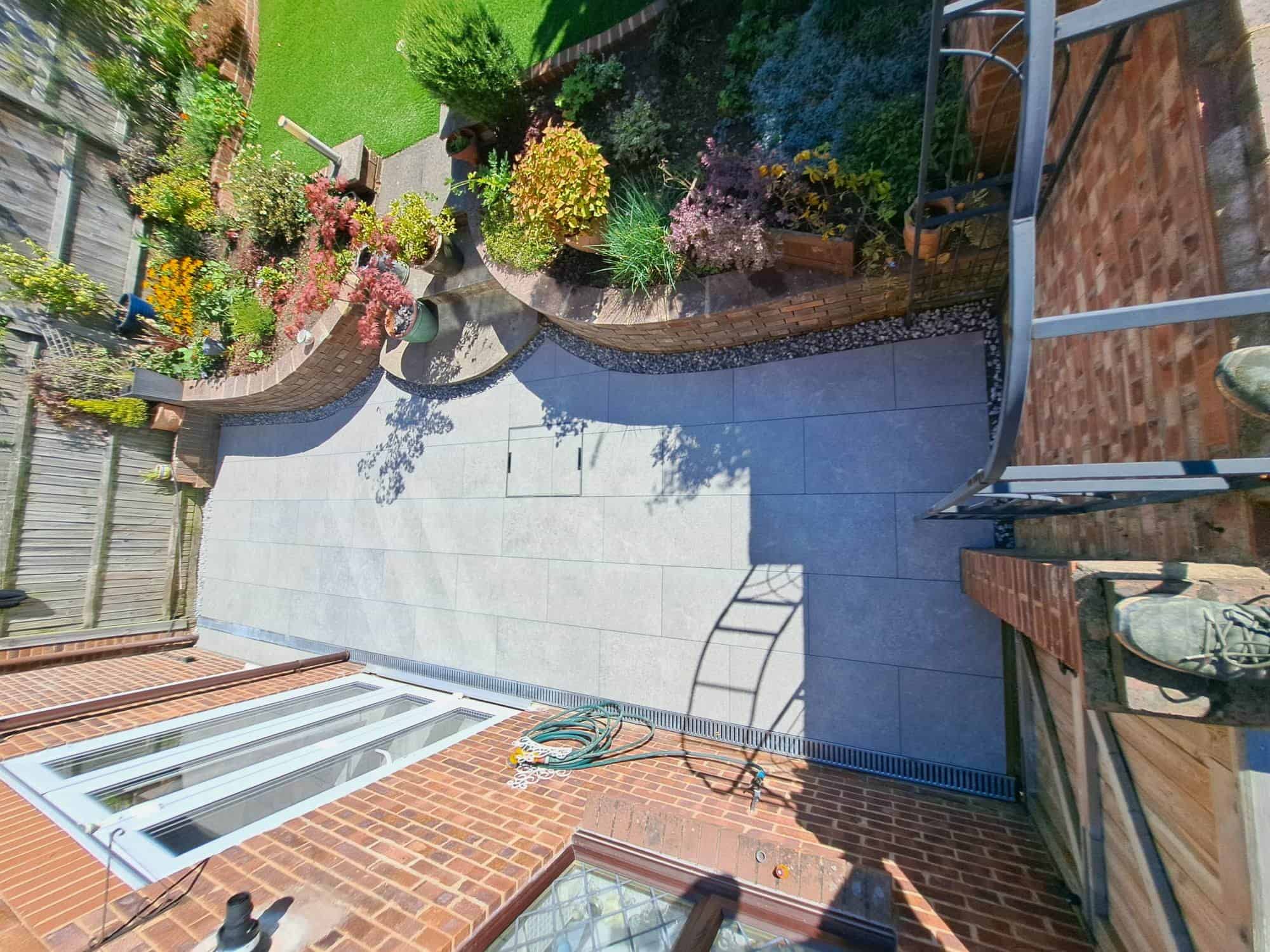 An aerial shot of a vibrant flowerbed
