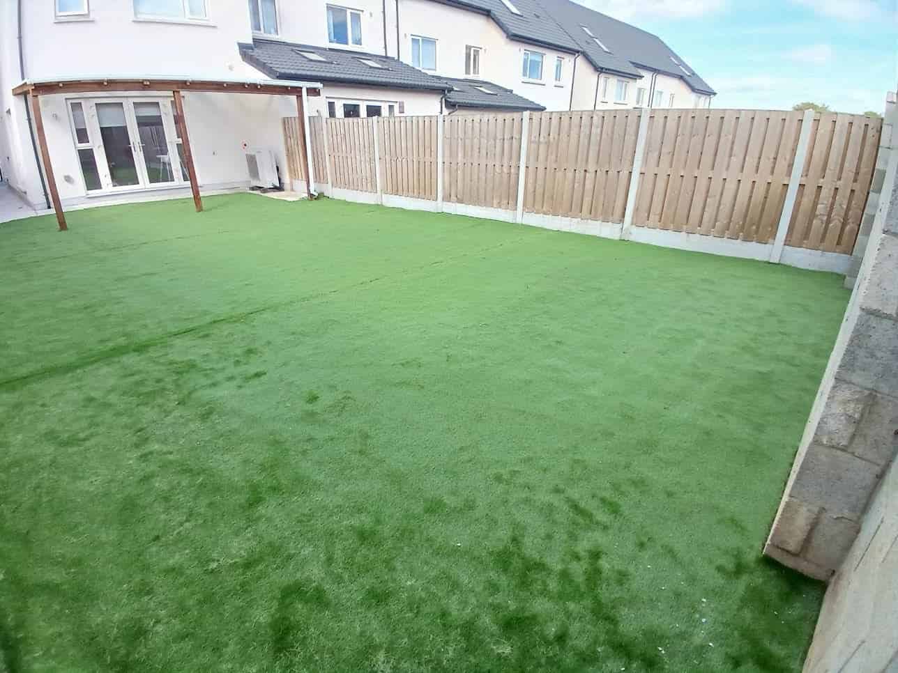 A lush green lawn providing lots of open space.